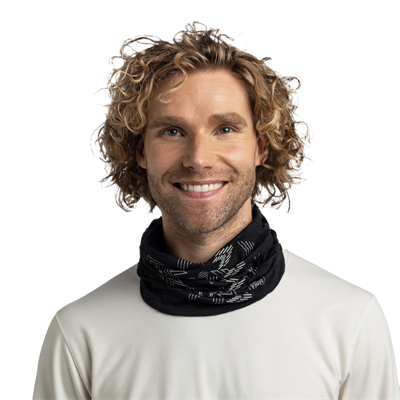 BUFF Scaldacollo Merino Vanyr Stampe Leggere Unisex Black