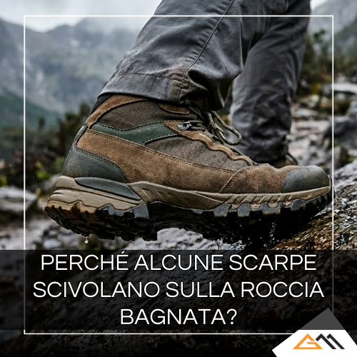 Perché alcune scarpe scivolano sulla roccia bagnata?
